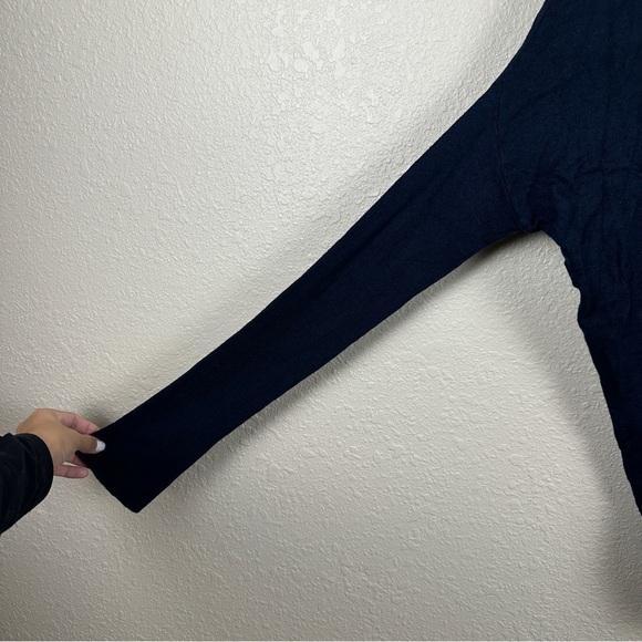 Gap Pure Blue V-neck Cashmere Blend Oversized Pullover Sweater Size Medium - Picture 3 of 10